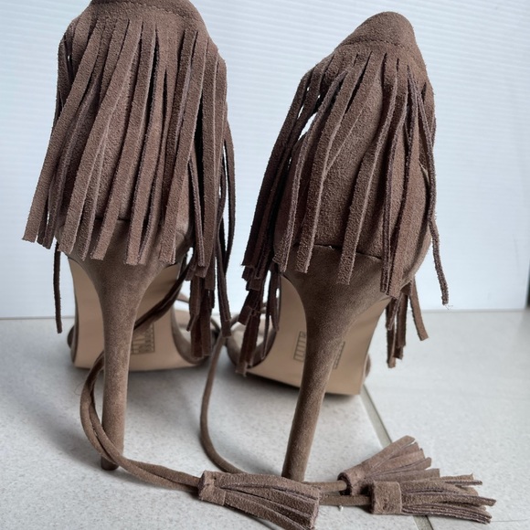 Forever 21 lace up heels fringe size 6 - Picture 5 of 5